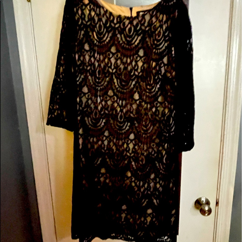 Black lace detail dress